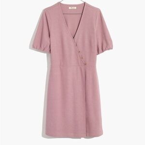 Madewell Lilac Cross Front Button Mini Dress